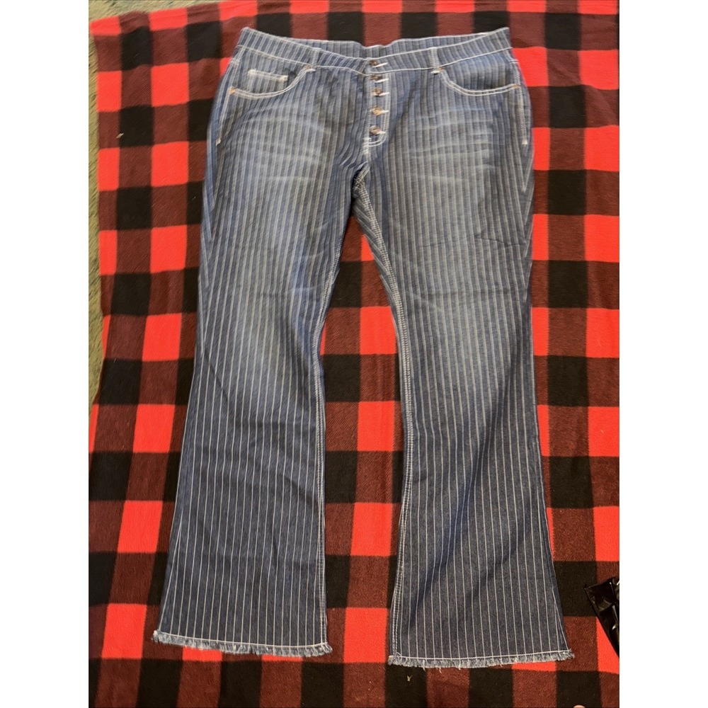 UNBRANDED Western Jeans Stripe Pants Stretch Size 3XL
